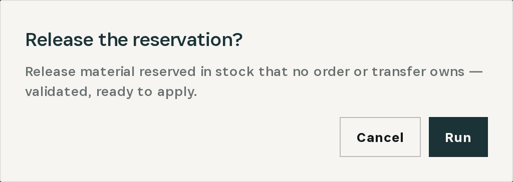 Confirmation before the fix runs: validated, ready to apply